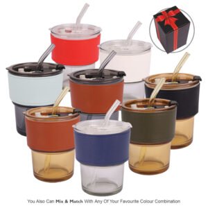 Glass Mug with PU Cover (FM4483-II)